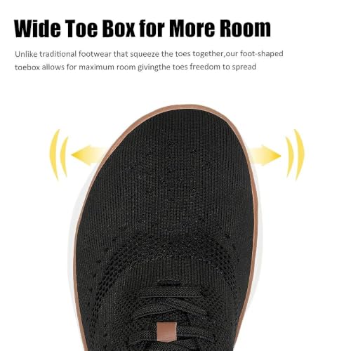 CFVKPT Men's Business Casual Shoes Wide Toe Box Barefoot Shoes Oxfords Walking Shoes Dress Sneakers for Men Mesh Comfortable Black by CFVKPT - Used condition - Image 4