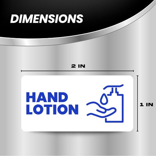 Image of Commercial Hand Lotion Sticker Set | Commercial Hand Lotion Dispenser Sticker Label | Modern Design | Commercial Business, Office, and Home | Waterproof, Ultra-Durable - USA Made (2x1 inch), 4 Labels