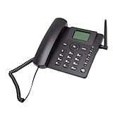 ASHATA Teléfono de Escritorio Clásico Inalámbrico Cuatribanda gsm, Tarjeta SIM Dual Teléfono Inalámbrico Fijo 2G, 850MHz 900MHz 1800MHz 1900MHz, con Antena Radio Despertador