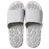 V-Shine Acupressure Slippers - Therapeutic Reflexology Sandals for Foot Acupoint Massage, Shiatsu Arch Pain Relief, Non-Slip for Bath Shower (Gray, 8.5-9)