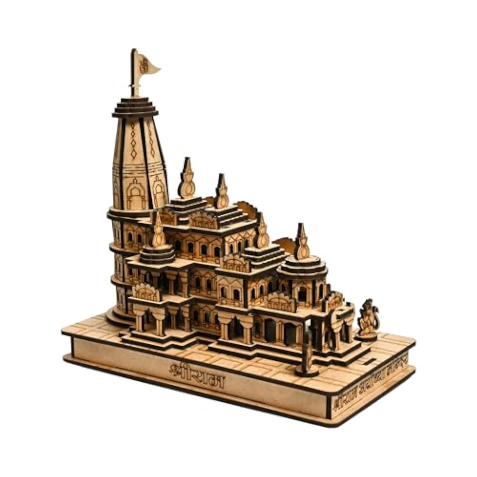 Ram Mandir Ayodhya Wood Temple 3D Model for Home Decoration