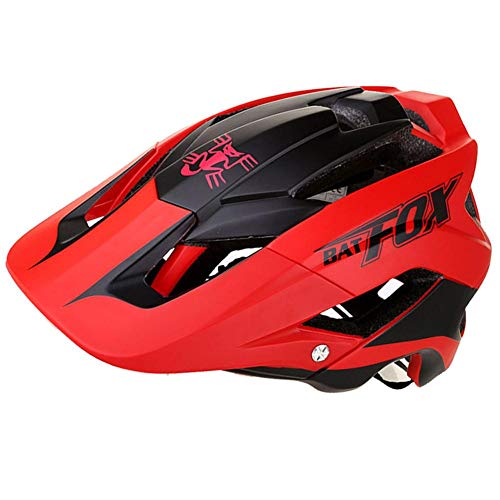 Sponsi Para Casco de bicicleta BATFOX Cascos de montaña para hombres y mujeres, Casco de bicicleta de carretera de una pieza-F-659 Cubierta de la cabeza del sombrero, Color blanco rojo azul