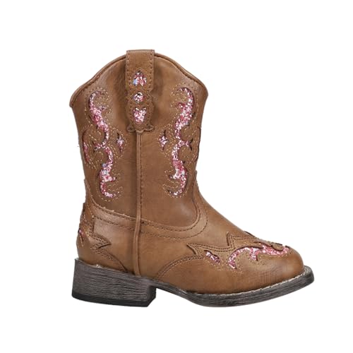 ROPER Toddler Girls Glitter Gypsy Square Toe Casual Boots Mid Calf - Brown, Multi