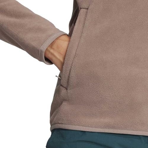 adidas Women's Terrex Multi Essentials Full Zip Fleece Jacket, Trace Brown, XL