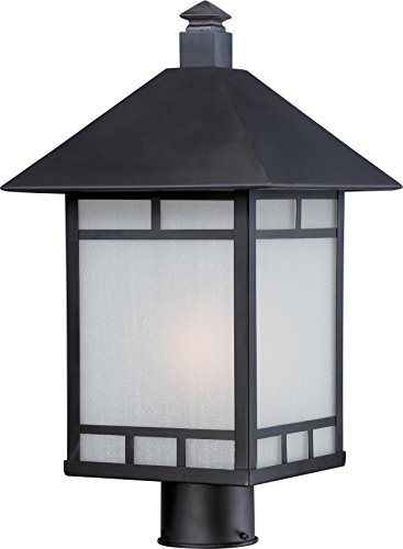 Nuvo Lighting 60/5605 Drexel Post One Light 100-Watt A19 Outdoor Porch And Patio Lighting With Frosted Seed Glass, Stone Black #TOP10