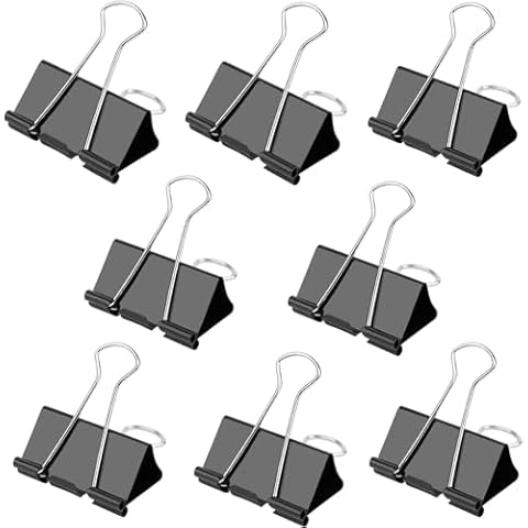 Ufmarine Medium Binder Clips 1.25 Inch Length, (40 Pcs) Black Medium Paper Clips for Office Cover