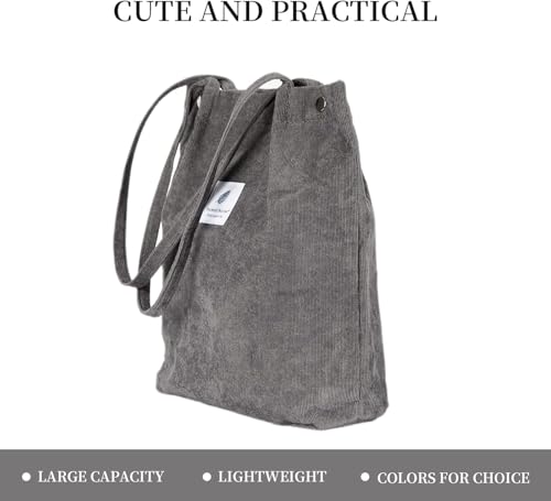 Image of Street27 Korean Canvas Corduroy Tote Bag Casual Work Shoulder Handbags | Multi-Purpose Bag |Sturdy Canvas Bag with Large Capacity | Shopping Bag for Office, College & Daily Use