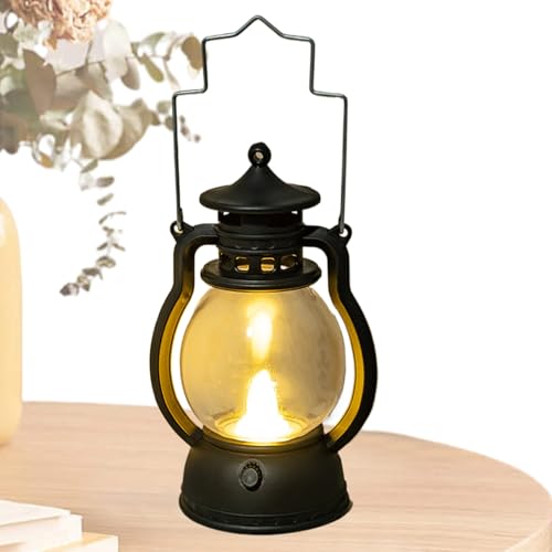 Lámpara Queroseno LED - Linterna Vintage, Luz Eléctrica Retro, Decoración Mesa Colgante, Accesorio Escritorio Mini, Vela Batería | para Interior Exterior Casa Jardín Ventana