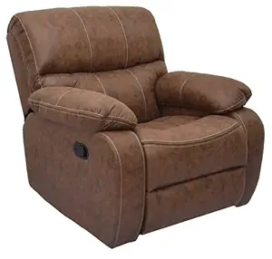 The Couch Cell Tuscan Single Seater Motorized Recliner in Tan Suede Fabric