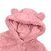 Children's Boys and Girls Outfit Loose Bear Hooded Romper 2025 Winter Fleece Coat Long Sleeve Fashion Jumpsuit Pink