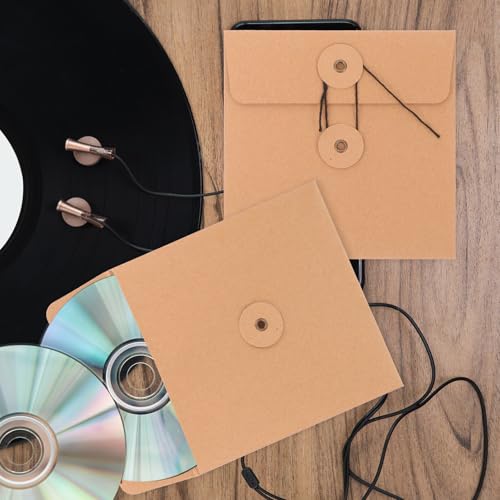STOBAZA 10 Stück Kraftpapier CD Hüllen Langlebig Reißfest Schützend Staubschutz Dvd Aufbewahrungstaschen für Film Musik Spiele Sammler
