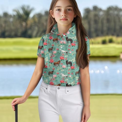 DISNIMO Girls Short Sleeve Polo V-Neck Golf Tennis Shirts Collared Shirts4