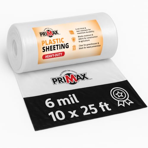 PRIMAX Heavy Duty Waterproof Plastic Sheeting (10'x25')