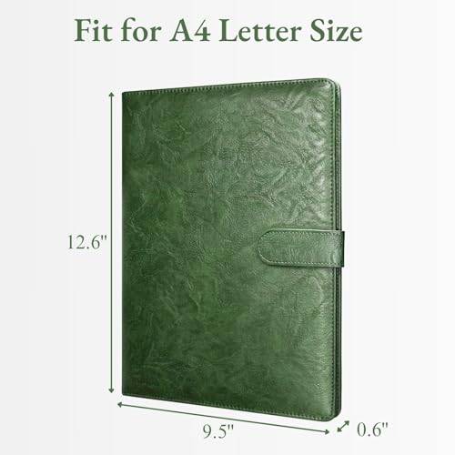 Image of Mymazn Padfolio, Portfolio Folder, Legal Pad Holder, Resume Folder | Faux Leather Binder with Document Organizer, Business Card Holder, Letter-Size Notepad for Interview, Men & Women