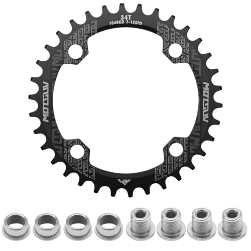 MospdyGear Rundes Kettenblatt 104 BCD, 38 Zähne Kettenblatt, Narrow Wide Design für Rennrad, Mountainbike, BMX (38T)