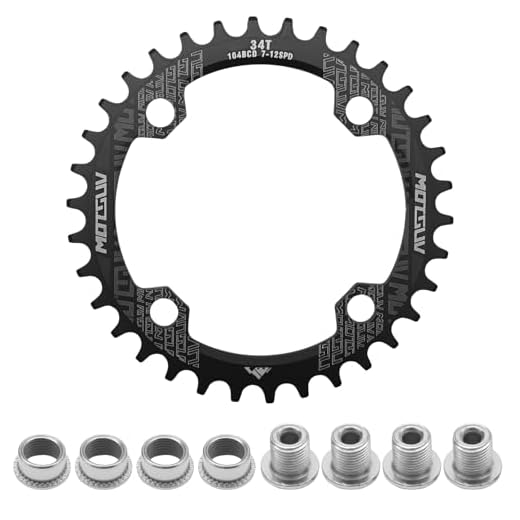 MospdyGear Rundes Fahrrad-Kettenblatt 104 BCD, erhältlich in 32T, 34T, 36T, 38T, Schmal-Breit-Design für MTB und Rennrad, kompatibel mit 7/8/9/10/11-Gang-Systemen (32T)