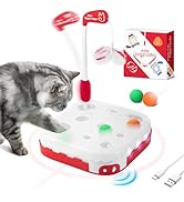 Migipaws Cat Toy,5-in-1 Automatic Interactive Kitten Toys Pack,Rolling Ball,Cat Feather Wand,Card...
