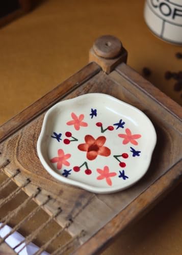 Image of WEAVING HOMES Bloom Handmade Dessert Plate, Size: 11 cm Microwave & Dishwahsher Safe (Set of 1)