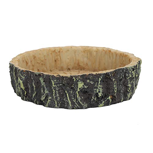 SanZHONGsd Reptiel Feeder, Voedsel Tray, Reptiel Water Schotel Voedsel Bowl Synthetische Hars Ronde Huisdier Eten Pot… - Afbeelding 4