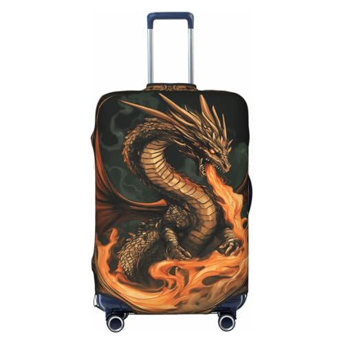 Majestic Dragon Fantasy Aesthetic Elastic Travel Luggage Covers Dustproof Scratch-Resistant Suitcase Protector Fit 22-24 Inch
