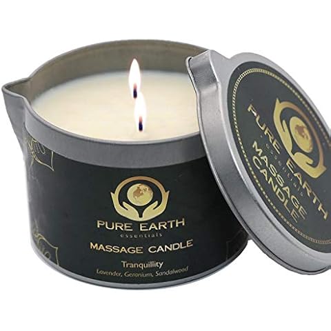 Tranquility Massage Candle with Lavender and Sandalwood Cover