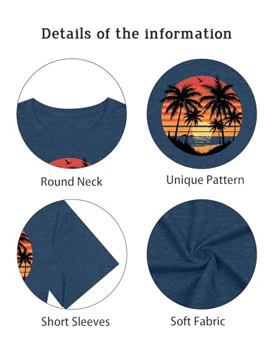Beach Shirts for Men Beach T Shirt Tropical Vintage Summer Short Sleeve Tee Tops4