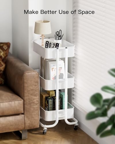 Pipishell 3 Tier Rolling Utility Cart