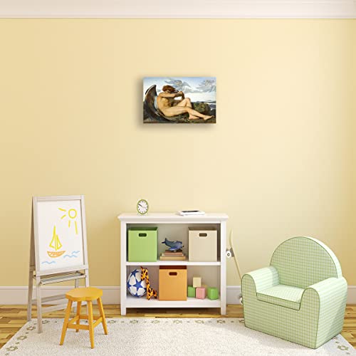 Fallen Angel Poster Framed Wall Hanging Pictures Canvas Wall Art Alexandre Cabanel Poster Paintings For Living Room Decor Framed (12X18 Inch) #TOP1