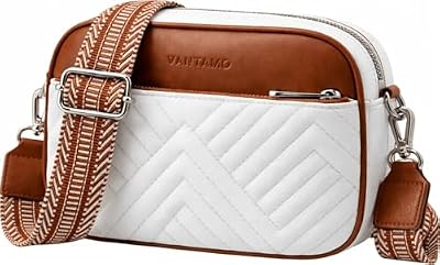 Vantamo Premium Quilted Crossbody Bags for Women with Anti-Pickpocket Clip, Vegan Leather Handbags,...