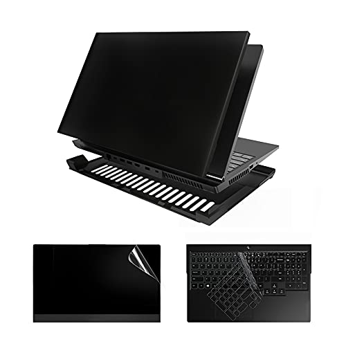 IMMOENUC 4-in-1 Laptop Hard Shell Case for 2021 Lenovo Legion 5 Pro 16 inch Protective Cover Accessories & Matte Protective Film & Keyboard Cover (for Legion 5 Pro 16 inch 2021, Black)