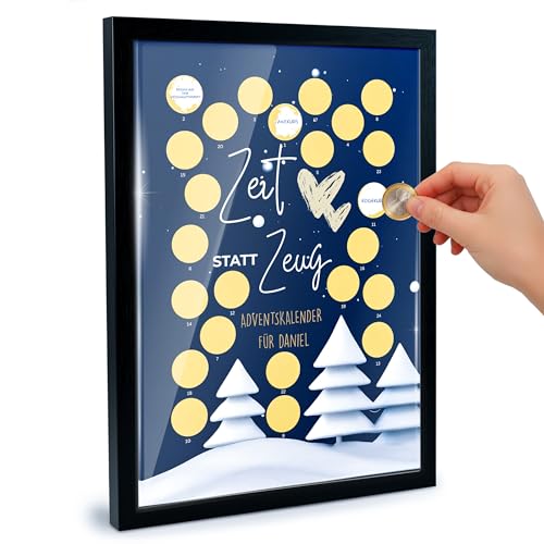 GiveSmiles Rubbellos Adventskalender Paare 2025 – Weihnachtsgeschenke Ideen Poster mit Widmung – Personalisierte Geschenke Weihnachtskalender mit 24 Ideen – Adventskalender 2025 Frauen