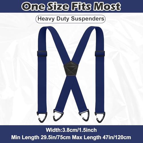 Sintege X Back Hidden Suspender 1.5 Inches Under Clothing Heavy Duty Work Suspenders for Men Women(Navy Blue)
