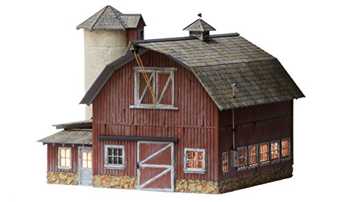 Woodland Scenics O Scale Lighted Old Weathered Barn Built & Ready #TOP4