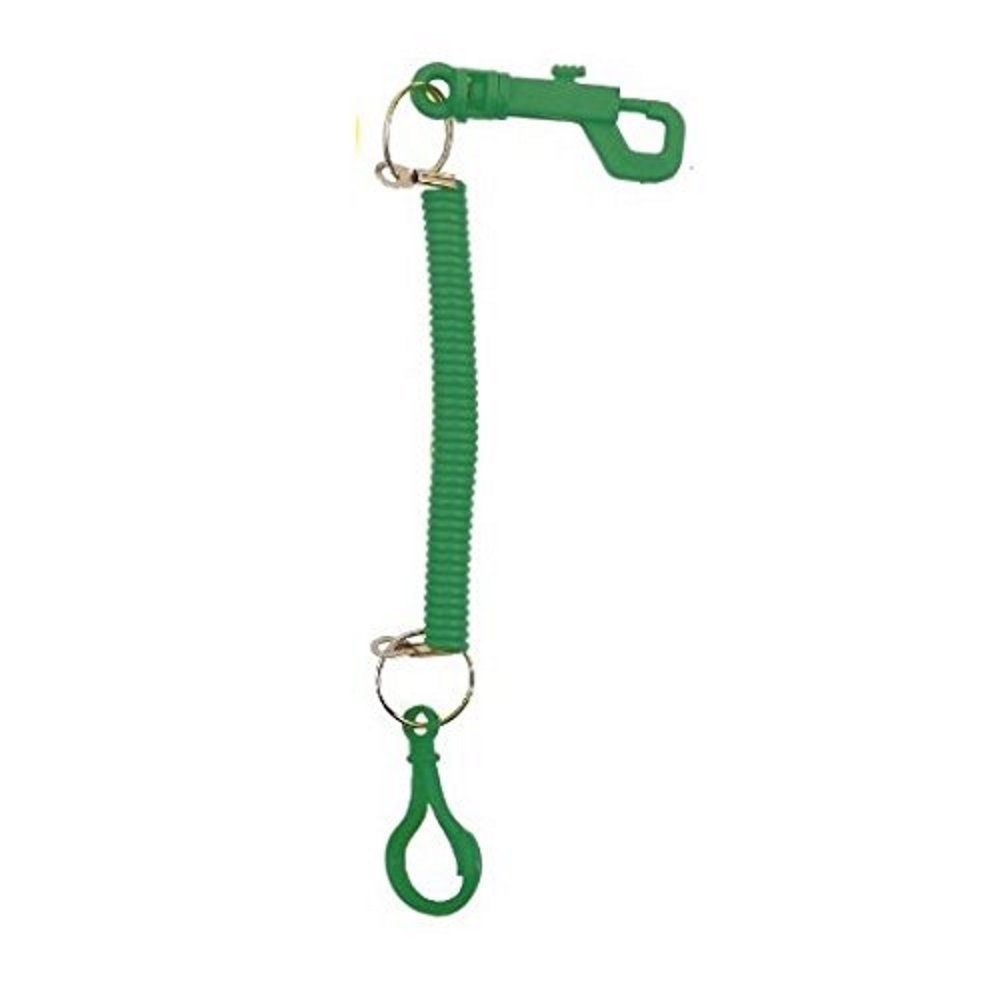Henbrandt Green Spiral Double Plastic Hook Attachment Keyring (1 Supplied)