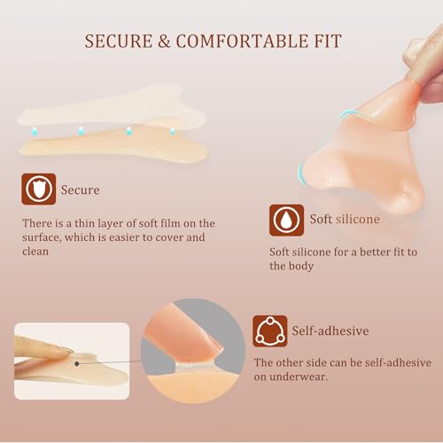 TLToo Seamless Coverage Underwear for Women, No Visible Line Underwear - Concealer Insert Silicone Pads Cover for Swimsuit & Leggings | Smoothing Solution,Camel Prevention (4-Pack)