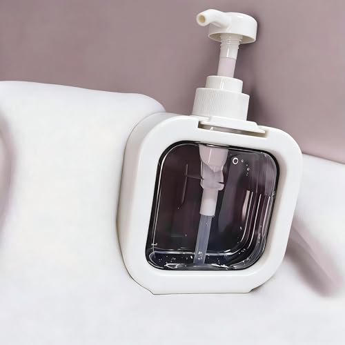 Image of Hand Soap Dispenser Bathroom, Shower Soap Dispenser Wall Mounted, Dish Dispenser for Kitchen, Shampoo and Conditioner Dispenser with Pump and Labels (White)