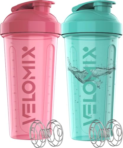 VELOMIX -8 PACK- 28 oz Protein Shaker Bottle...