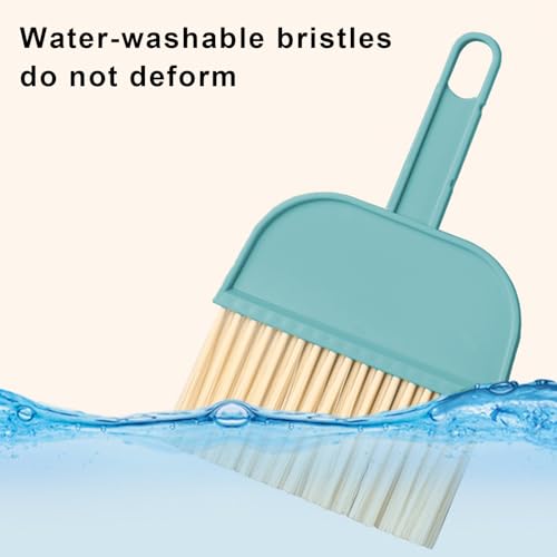 curfair Staub-Trümmer-Entferner, Heimreinigungszubehör, kompakte Reinigungsbürste für effiziente Schmutzentfernung, Kleiner Besen mit Kehrschaufel-Set Blau – Bild 5