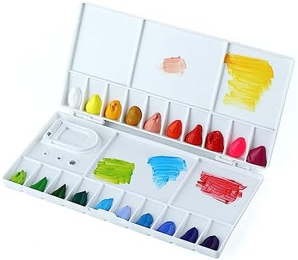 25 Wells Folding Compact Paint Palette Box with Lid for Paint Color Mixing Tools Art Supplies image 2