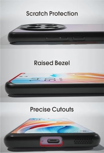 Image of REALCASE Back Cover Case for Oppo F27 Pro Plus 5G | Slim Fit Hard PC Back & Soft TPU Bumper | Protective Shockproof Scratch Resistant Case for Oppo F27 Pro Plus 5G (Black+Clear)