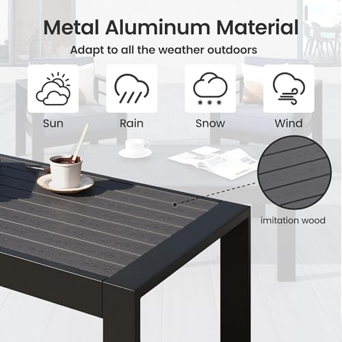 Image of 8 Pieces Outdoor Conversation Sets, Aluminum Patio Couch with Outdoor Coffee Table, All-Weather Metal Patio Couch with Thick and Soft Cushion and Wide Arm, Outdoor Sofa Sets for Balcony, Light Gray