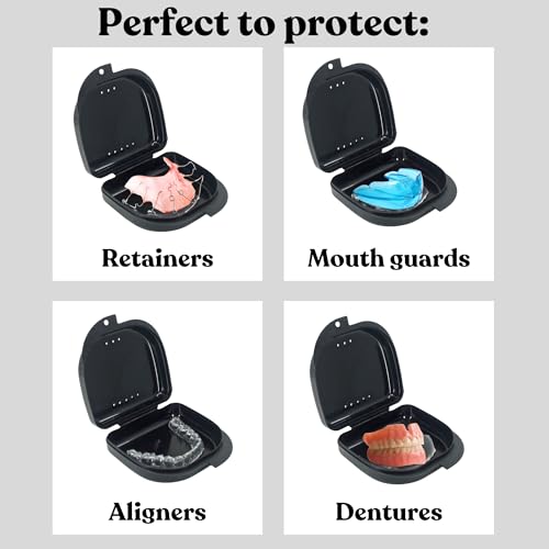 Genco Dental Retainer Case with Vent Holes - Orthodontic container for holding retainers, aligner, night-guard/mouth-guard. Small and Durable retainer case