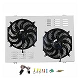 YoApoio Radiator Electric Fan + Shroud + Relay For 1970-1981 1980 Chevy Camaro Monte Carlo G-Body
