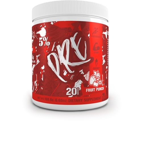 Image of 5% Nutrition Code Red Series Pre Workout Powder for Men & Women | Energy, Pump, Power, Protein Synthesis & Focus | 300mg Caffeine, L-Citrulline, Glycerol, Taurine, Alpha GPC, Huperzine (Fruit Punch)
