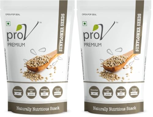 Image of ProV Premium Sunflower Seeds 250g, High Protein, High in Fiber, No Cholesterol, No Sugar, Healthy Diet Snack, Raw Natural Surya phool Beej, Unroasted Seeds for Eating Without Shell, Resealable Pouch