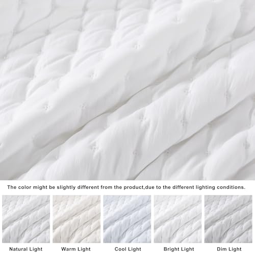 Image of WDCOZY Cloud Soft Quilt Set, King Size, All White, 3 Pieces 104x90 inches