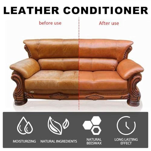 ZXCVWWE 260G Leader Cleaning and Care Cream & Cleaning Paste for Leather Care, Automotive Interior Leather Cleaning Cream, Car Leather Conditioner Oil Paste, Leather Repair Kit for Car, Furniture