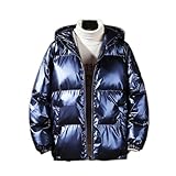 [KAPE1] ダウンジャケット メンズ ジュニア 襟付き ボタン ポケット チャック 光沢感 ツヤツヤ シルバー 2XL 秋冬服 ブラック 軽量 暖かい ネイビー 柔らかい 大きいサイズ おしゃれ 通勤通学 防寒防風 大きいサイズ 冬 ダウンコート