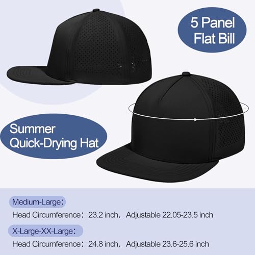 Image of M /L /XL /XXL Oversize Flat Bill Baseball Cap for Men Women Quick Dry Snapback Hats Summer Mesh 5 Panel Cap
