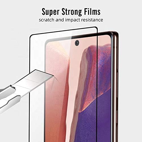 Image of Screen Protector for Samsung Galaxy Note 20 (Black) Tempered Glass Edge-to-Edge 3D Screen Guard With Installation Kit